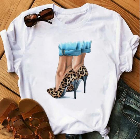 High Heels shoes print T-shirt - Petals Trends