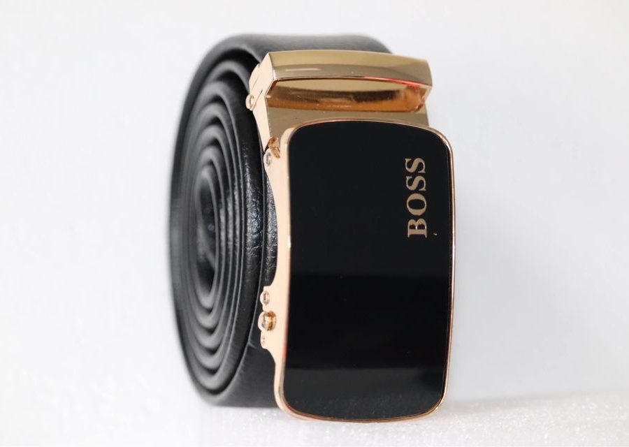 gold hugo boss belt